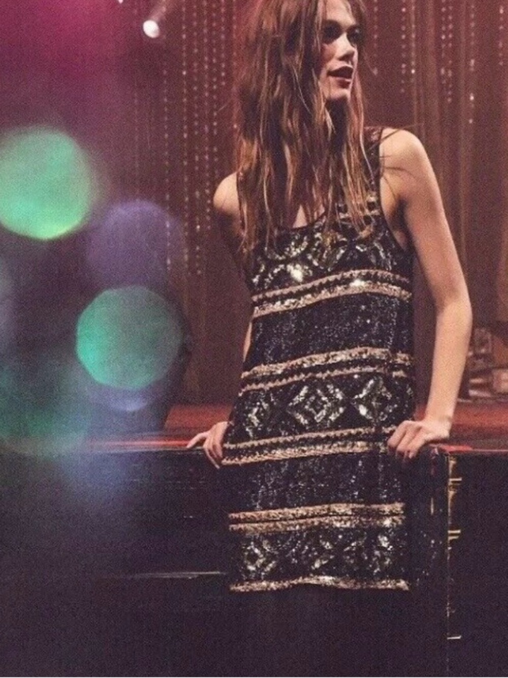 Free People Sequin Black
Gold Party Swing/ Trapeze/Shift Mini Dress Size XS